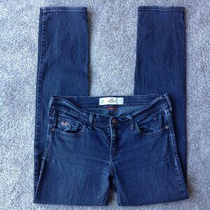 ⭐HOLLISTER “SOCAL STRETCH” STRAIGHT LEG DENIM JEANS in Dark Wash, size 9R⭐
